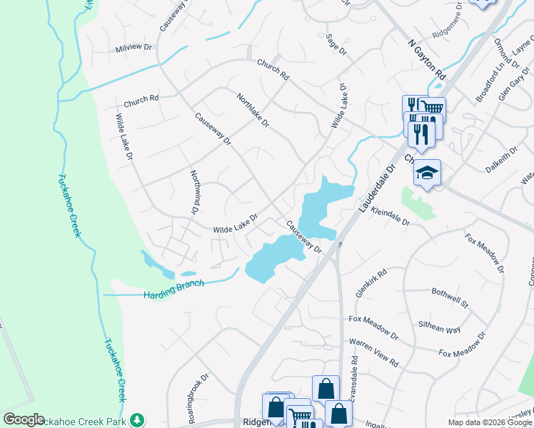 map of restaurants, bars, coffee shops, grocery stores, and more near 2614 Quarterpath Place in Richmond