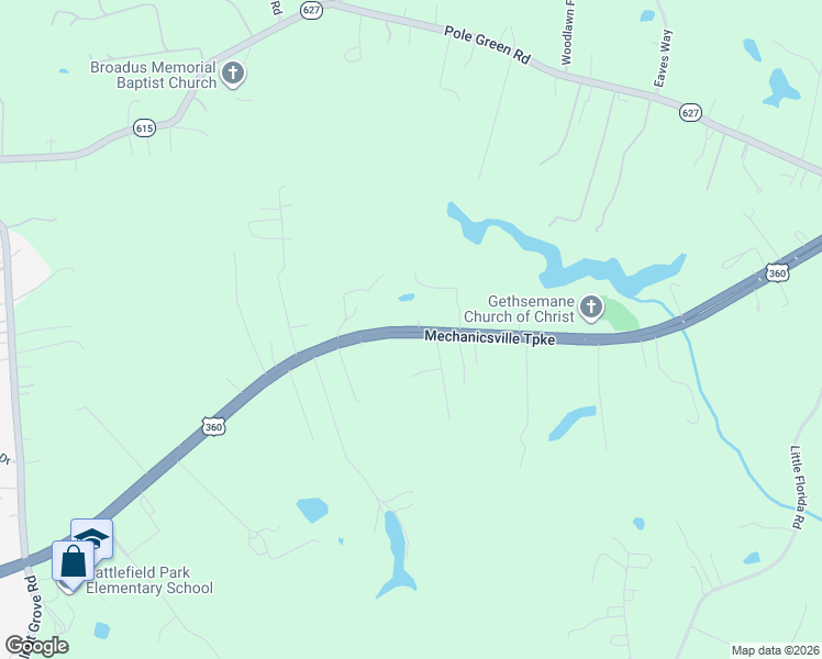 map of restaurants, bars, coffee shops, grocery stores, and more near Mechanicsville Turnpike in Mechanicsville