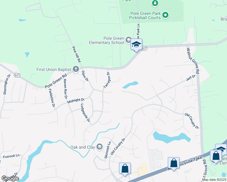 map of restaurants, bars, coffee shops, grocery stores, and more near 6136 Dijon Drive in Mechanicsville