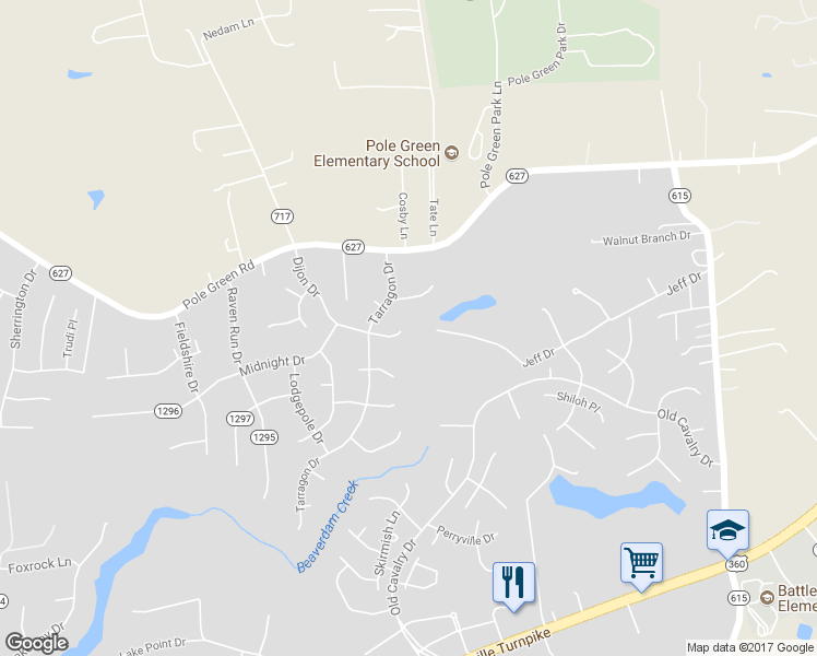 map of restaurants, bars, coffee shops, grocery stores, and more near 6136 Dijon Drive in Mechanicsville