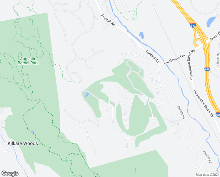 map of restaurants, bars, coffee shops, grocery stores, and more near 20 Fairway Lane in Pleasanton