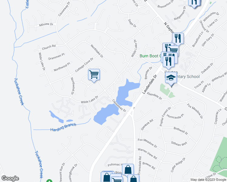 map of restaurants, bars, coffee shops, grocery stores, and more near 2701 Schooner Court in Richmond