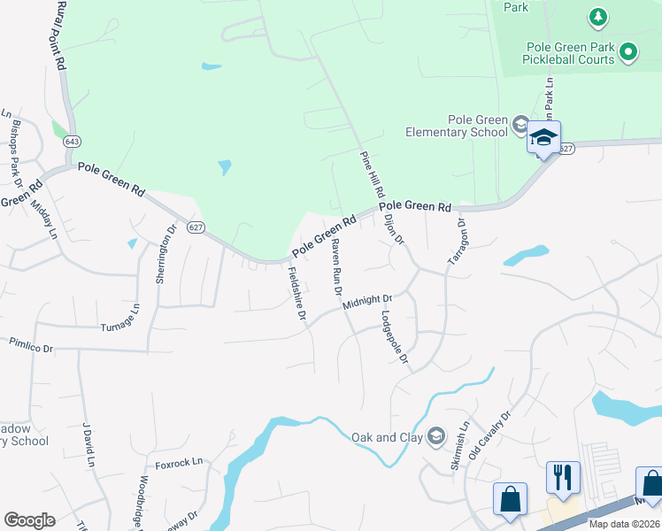 map of restaurants, bars, coffee shops, grocery stores, and more near 8350 State Route 1295 in Mechanicsville