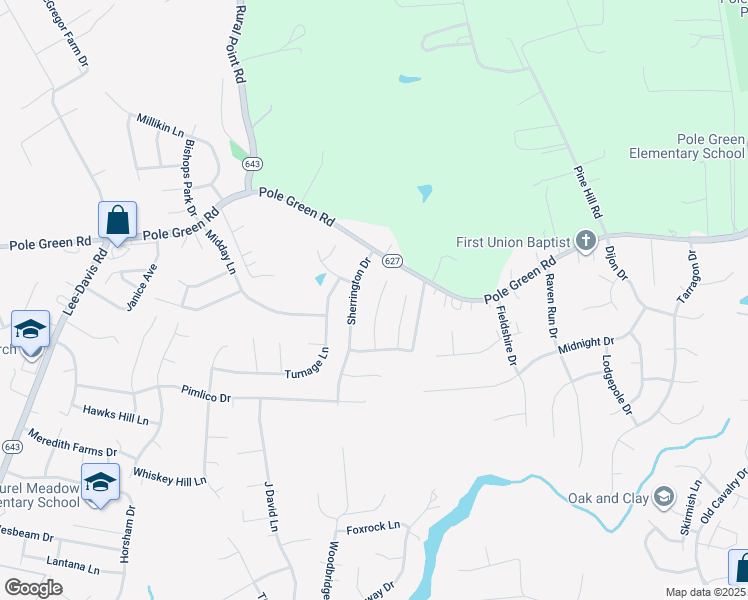 map of restaurants, bars, coffee shops, grocery stores, and more near 8285 Carrolton Ridge Place in Mechanicsville