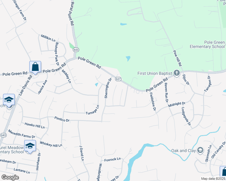 map of restaurants, bars, coffee shops, grocery stores, and more near 8285 Carrolton Ridge Place in Mechanicsville