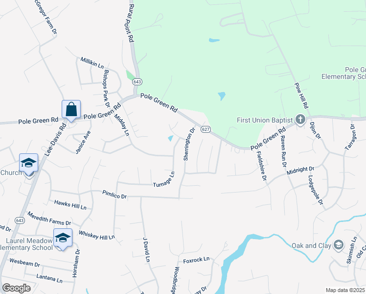 map of restaurants, bars, coffee shops, grocery stores, and more near 8391 Sherrington Dr in Mechanicsville