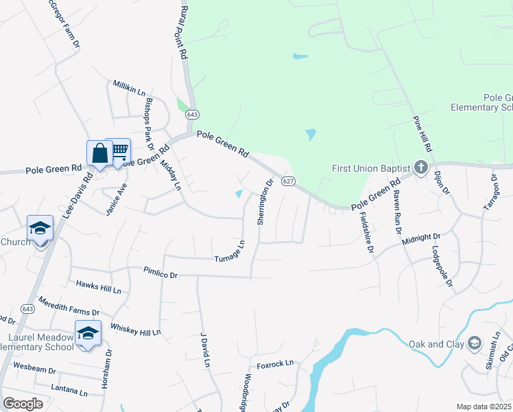map of restaurants, bars, coffee shops, grocery stores, and more near 8391 Sherrington Drive in Mechanicsville