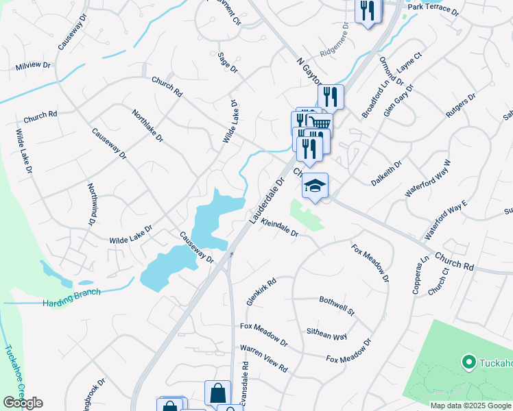 map of restaurants, bars, coffee shops, grocery stores, and more near 2816 Bywater Drive in Henrico