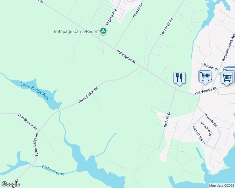 map of restaurants, bars, coffee shops, grocery stores, and more near in Urbanna