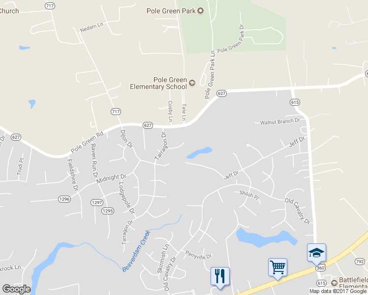 map of restaurants, bars, coffee shops, grocery stores, and more near 6125 Thyme Drive in Mechanicsville