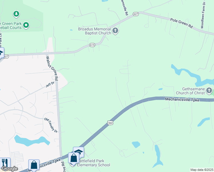 map of restaurants, bars, coffee shops, grocery stores, and more near 5338 Mechanicsville Turnpike in Mechanicsville