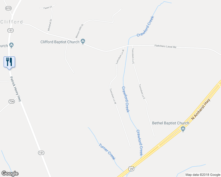 map of restaurants, bars, coffee shops, grocery stores, and more near 199 Tusculum Lane West in Amherst