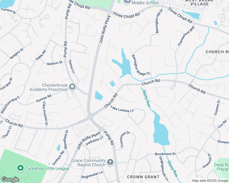 map of restaurants, bars, coffee shops, grocery stores, and more near 2801 Chapelwood Lane in Henrico