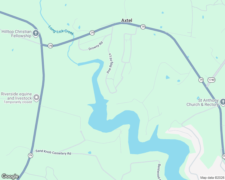 map of restaurants, bars, coffee shops, grocery stores, and more near Pine Ridge Lane in Hardinsburg