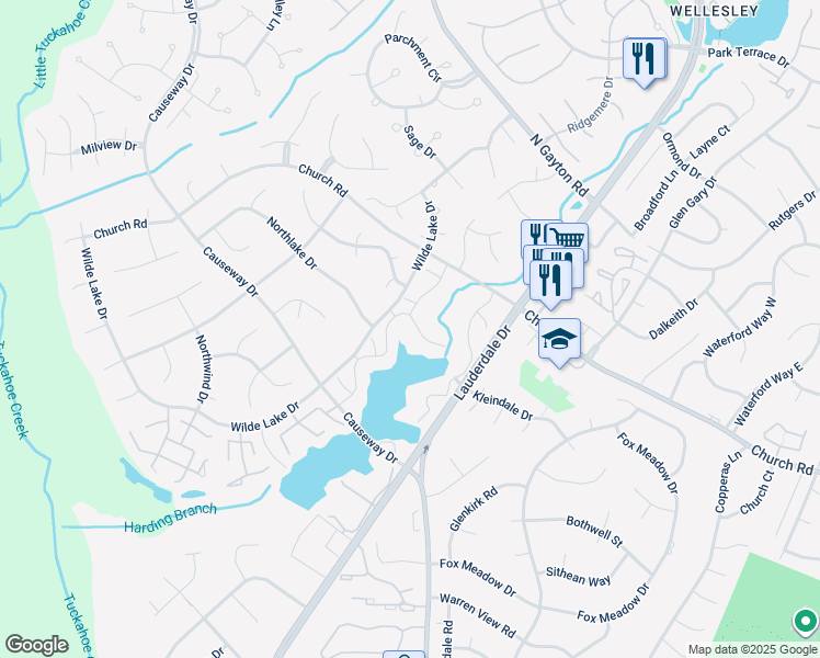 map of restaurants, bars, coffee shops, grocery stores, and more near 2736 Spinnaker Court in Henrico