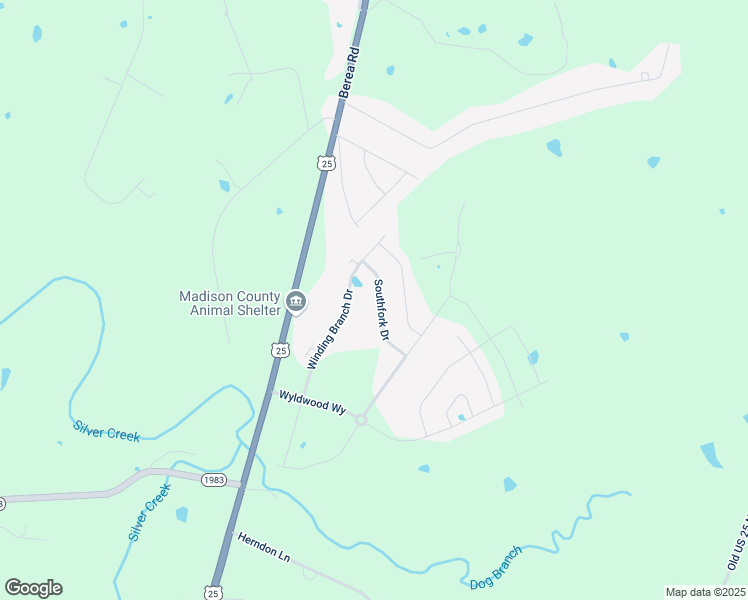 map of restaurants, bars, coffee shops, grocery stores, and more near 528 Southfork Drive in Berea