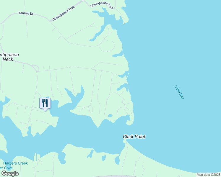 map of restaurants, bars, coffee shops, grocery stores, and more near 903 Clark Point Drive in White Stone