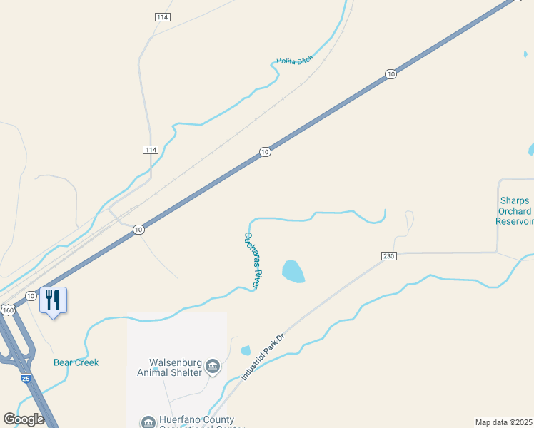 map of restaurants, bars, coffee shops, grocery stores, and more near in Walsenburg