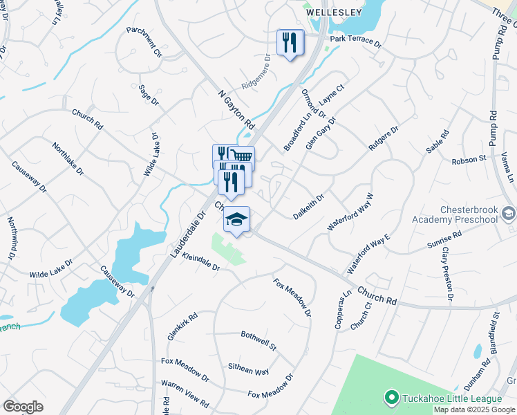 map of restaurants, bars, coffee shops, grocery stores, and more near 12012 Courtyard Glen Place in Richmond