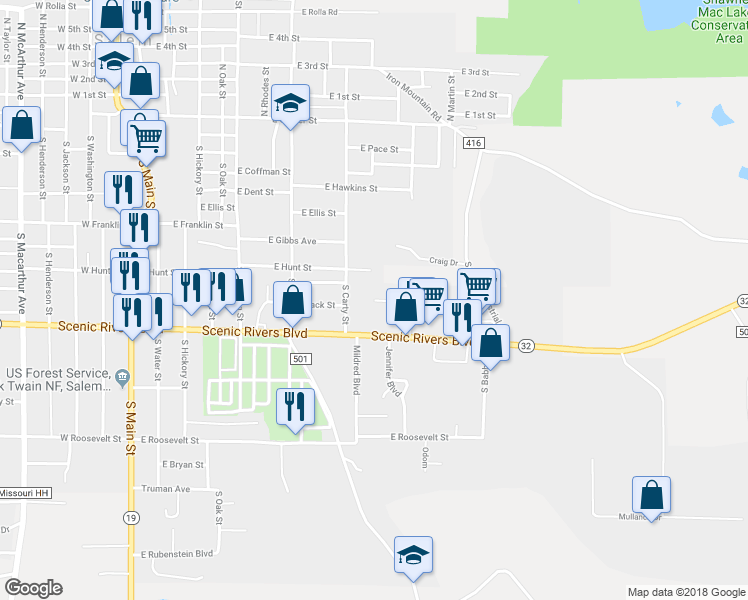 map of restaurants, bars, coffee shops, grocery stores, and more near 1001 Bay Court in Salem