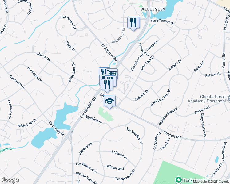 map of restaurants, bars, coffee shops, grocery stores, and more near 12024 Courtyard Glen Place in Richmond