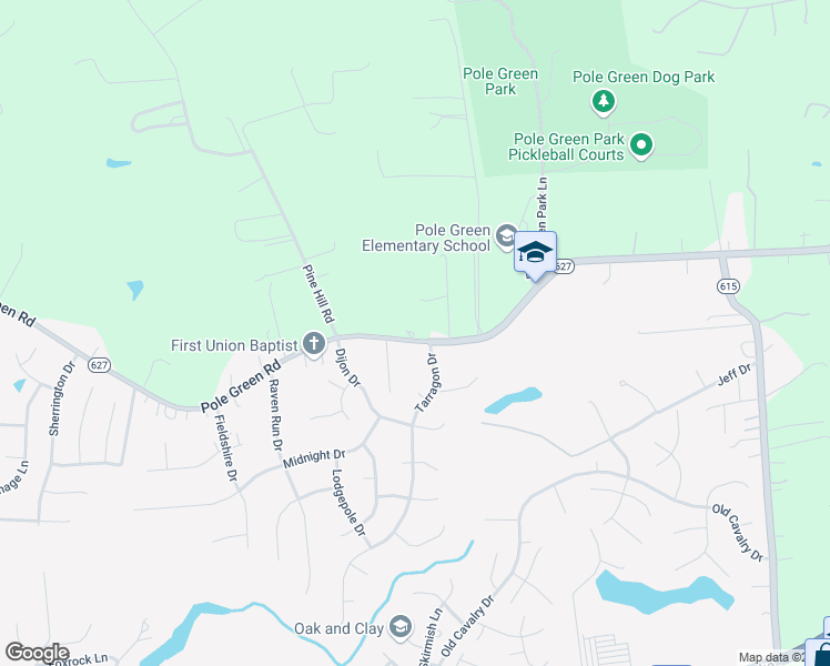 map of restaurants, bars, coffee shops, grocery stores, and more near 6174 Pole Green Road in Mechanicsville
