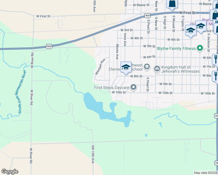 map of restaurants, bars, coffee shops, grocery stores, and more near 500 Ridgeway Avenue in Pratt