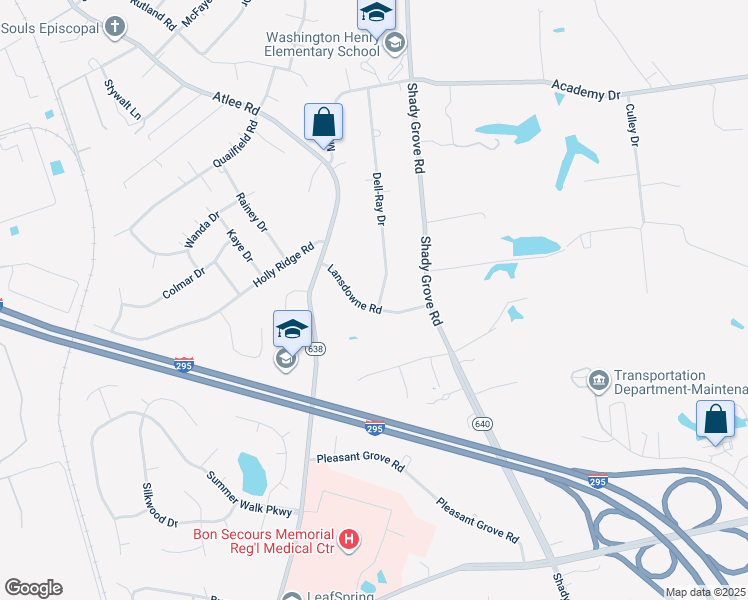 map of restaurants, bars, coffee shops, grocery stores, and more near 8375 Dell-Ray Drive in Mechanicsville