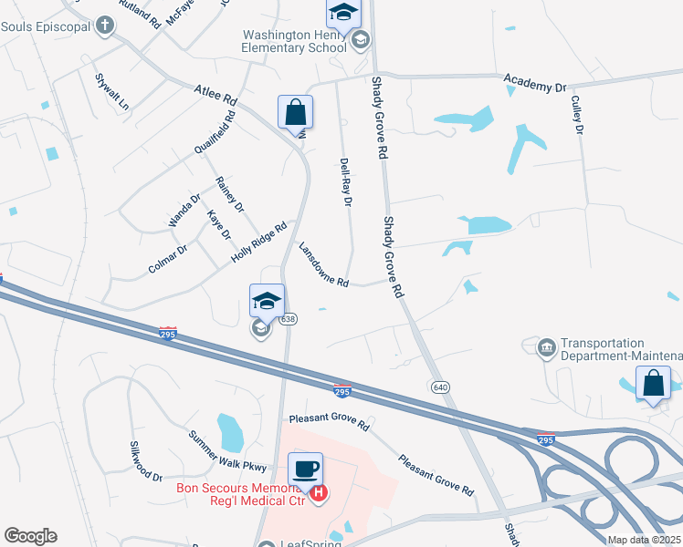 map of restaurants, bars, coffee shops, grocery stores, and more near 8375 Dell-Ray Drive in Mechanicsville