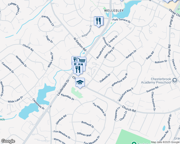 map of restaurants, bars, coffee shops, grocery stores, and more near 12016 Heiber Court in Richmond