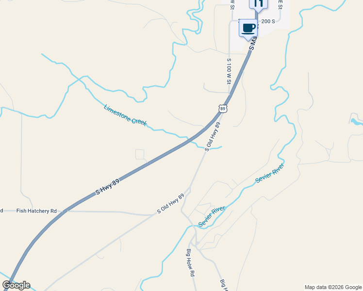 map of restaurants, bars, coffee shops, grocery stores, and more near U.S. Highway 89 in Hatch