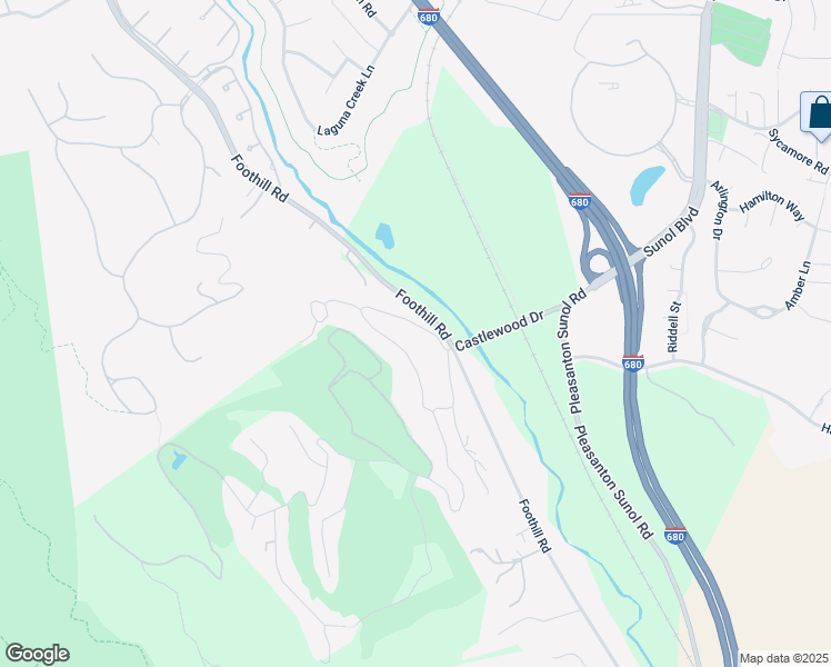 map of restaurants, bars, coffee shops, grocery stores, and more near 40 Castledown Road in Pleasanton