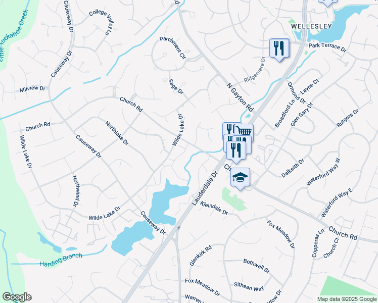 map of restaurants, bars, coffee shops, grocery stores, and more near 12009 Shore View Drive in Richmond