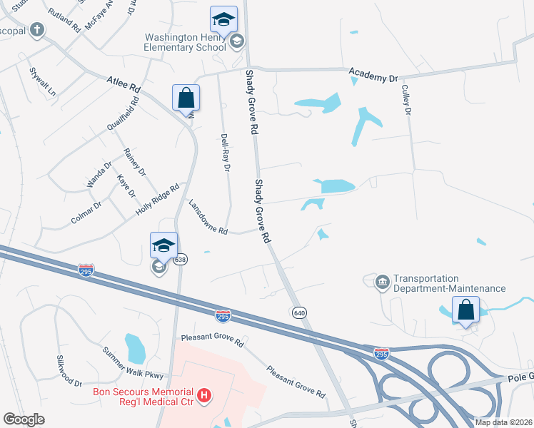 map of restaurants, bars, coffee shops, grocery stores, and more near 8430 Shady Grove Road in Mechanicsville