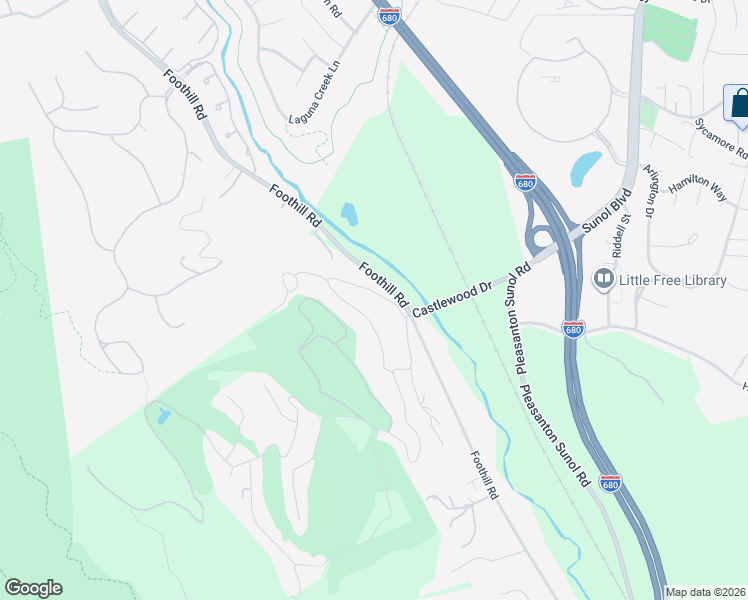 map of restaurants, bars, coffee shops, grocery stores, and more near 40 Castledown Road in Pleasanton
