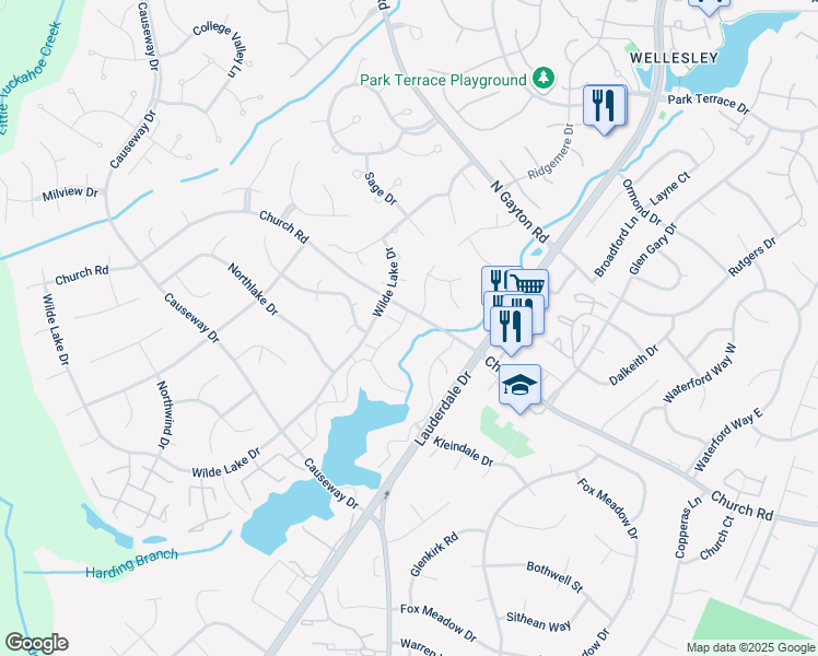 map of restaurants, bars, coffee shops, grocery stores, and more near 12007 Shore View Drive in Richmond