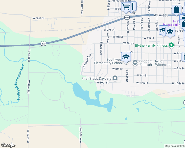 map of restaurants, bars, coffee shops, grocery stores, and more near 500-598 Ridgeway Avenue in Pratt