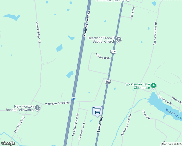 map of restaurants, bars, coffee shops, grocery stores, and more near 22-598 Wildwood Drive in Elizabethtown