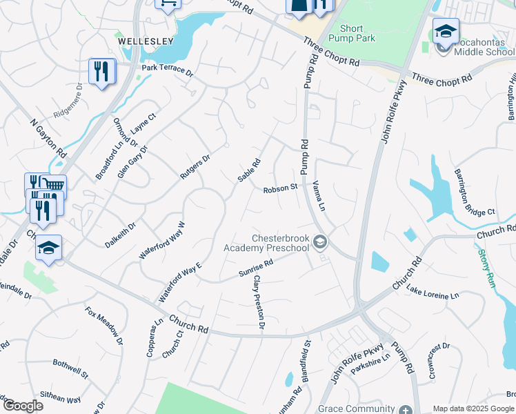 map of restaurants, bars, coffee shops, grocery stores, and more near 12006 Burrard Court in Richmond