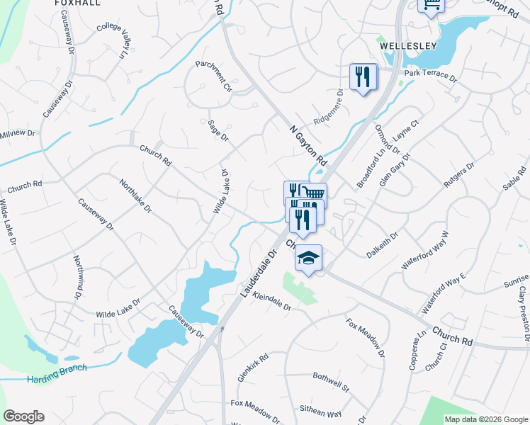 map of restaurants, bars, coffee shops, grocery stores, and more near 12506 Hidden Oaks Court in Richmond