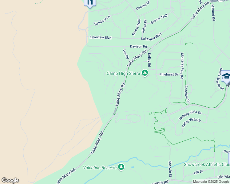 map of restaurants, bars, coffee shops, grocery stores, and more near 874-892 Lake Mary Road in Mammoth Lakes