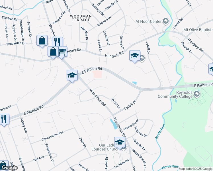 map of restaurants, bars, coffee shops, grocery stores, and more near 2196 Craven Lane in Henrico