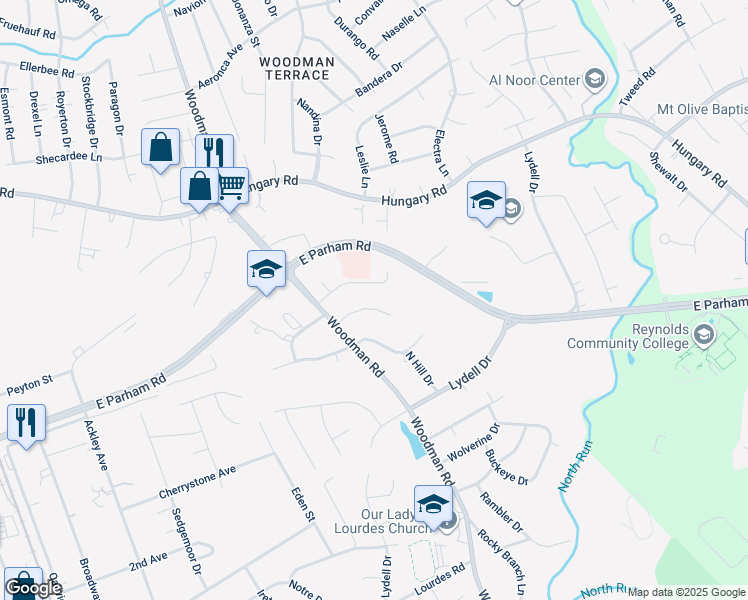map of restaurants, bars, coffee shops, grocery stores, and more near 2196 Craven Lane in Henrico