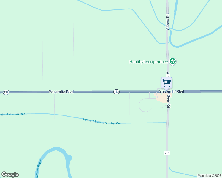 map of restaurants, bars, coffee shops, grocery stores, and more near 7519 Yosemite Boulevard in Modesto