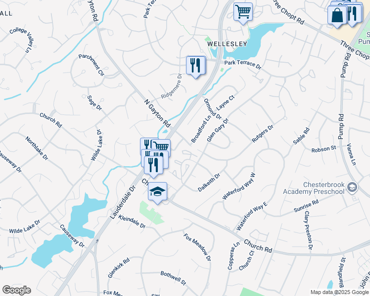 map of restaurants, bars, coffee shops, grocery stores, and more near 12023 Bexley Court in Richmond