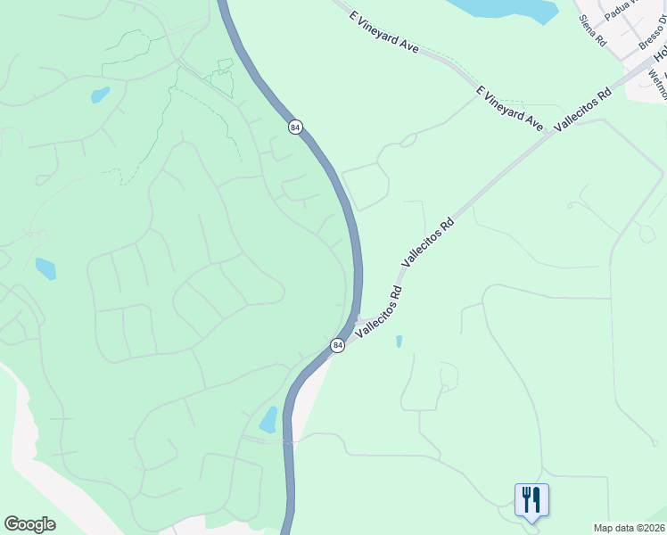 map of restaurants, bars, coffee shops, grocery stores, and more near 3397 East Ruby Hill Drive in Pleasanton