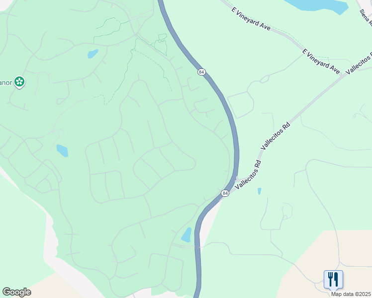 map of restaurants, bars, coffee shops, grocery stores, and more near 1889 Vía Di Salerno in Pleasanton
