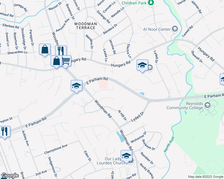 map of restaurants, bars, coffee shops, grocery stores, and more near 2201 Carters Bridge Place in Henrico