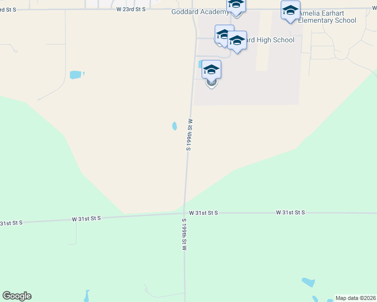 map of restaurants, bars, coffee shops, grocery stores, and more near 3030 S 199th St W in Goddard