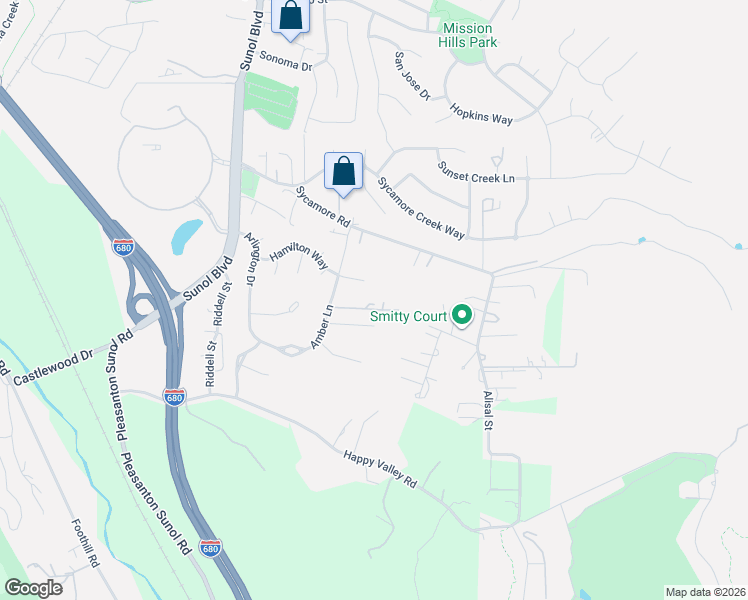map of restaurants, bars, coffee shops, grocery stores, and more near 609 Blossom Court in Pleasanton